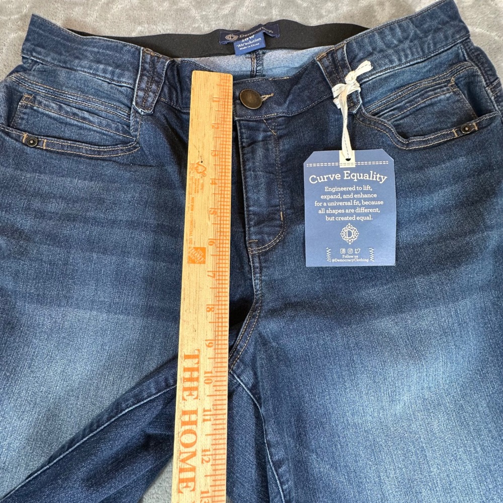 Democracy Womens 18W Ab-solution Straight Leg Jeans Dark Wash Blue Stretchy - Picture 5 of 12